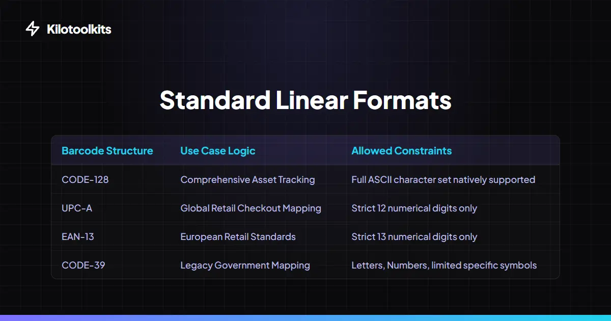 Barcode Symbology Guide - Free 1D Barcode Generator
