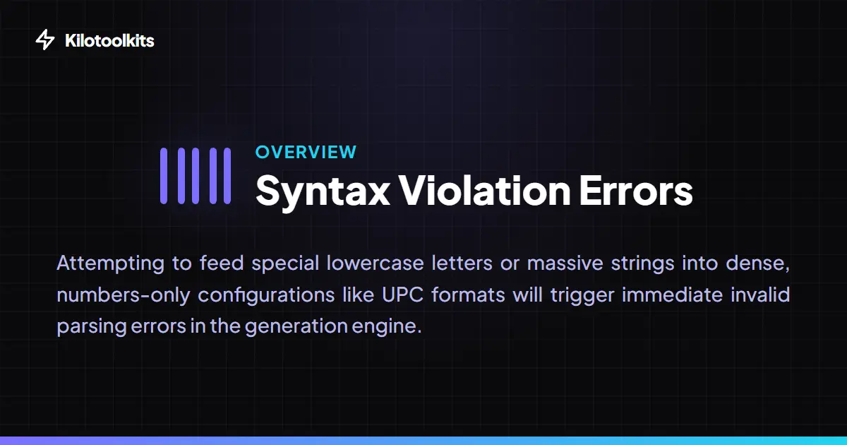 Live Syntax Validation & Logic - Free 1D Barcode Generator
