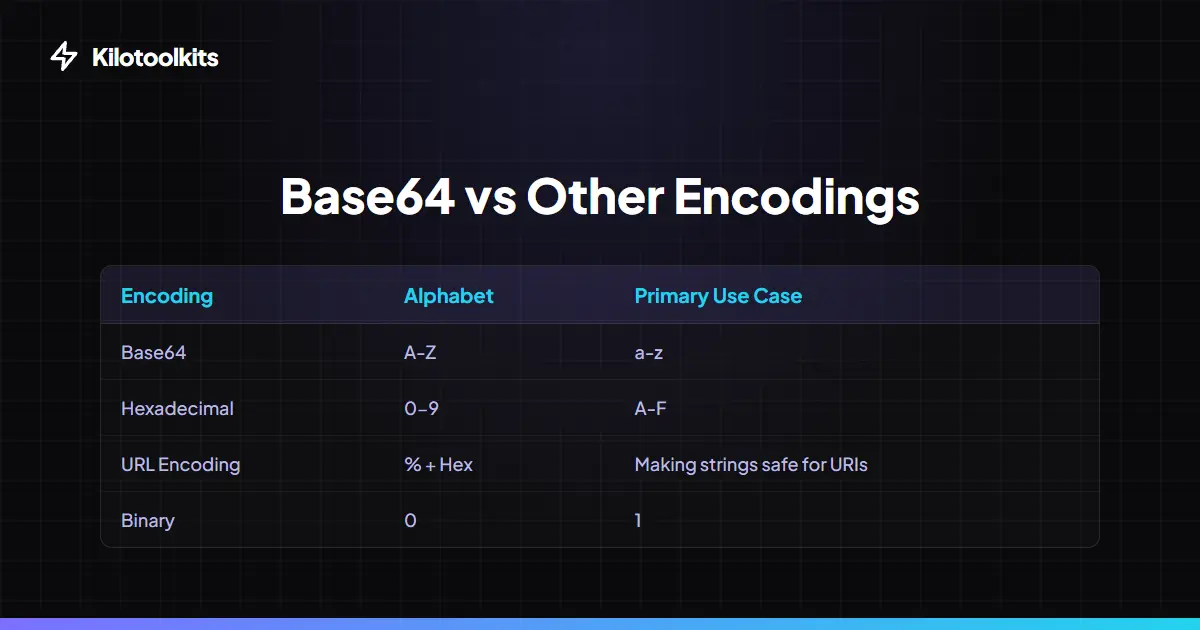 Base64 vs. Other Formats - Base64 Encoder / Decoder