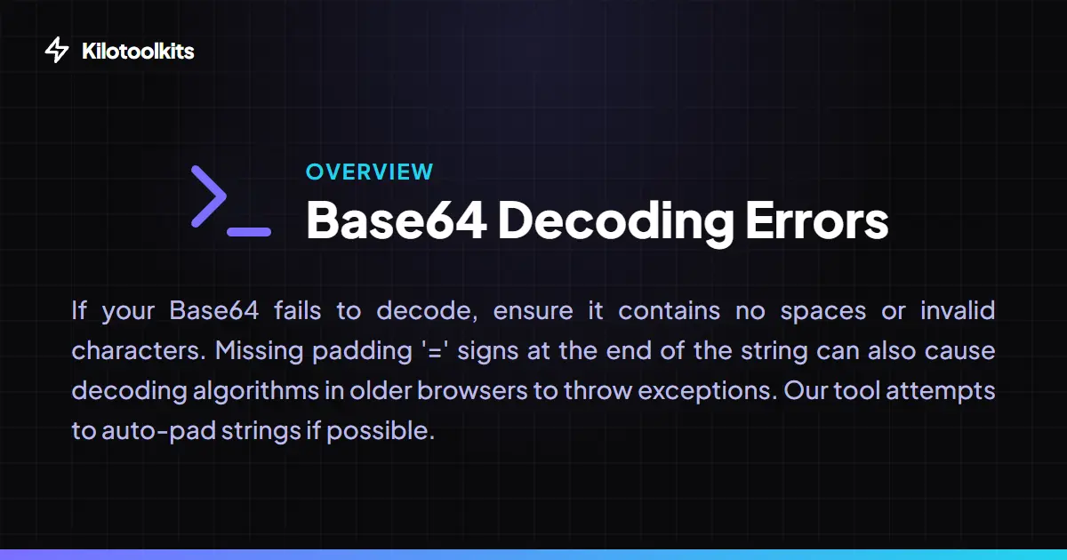 Troubleshooting Decoding Errors - Base64 Encoder / Decoder