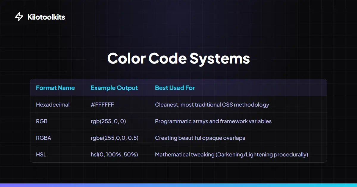 Color Format Comparison - Color Picker & Converter