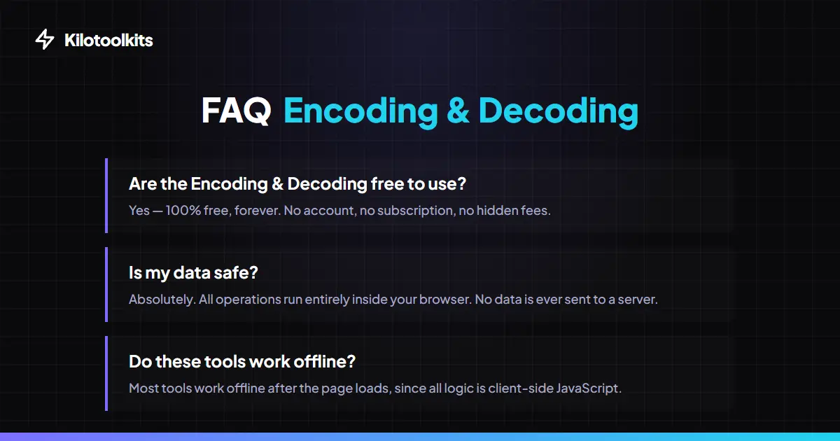 Data Encoding and Decoding Tools - Frequently Asked Questions about Encoding & Decoding