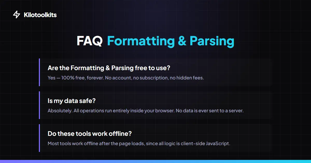 Code Formatting and Beautification Tools - Frequently Asked Questions about Formatting & Parsing