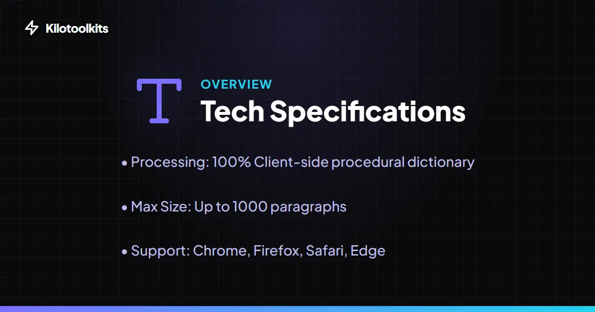 Technical Specifications - Lorem Ipsum Generator