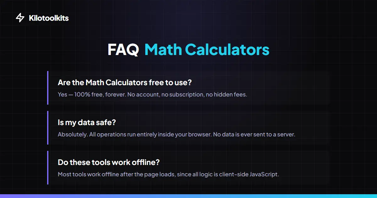 General Math Calculation Tools - Frequently Asked Questions about Math Calculators