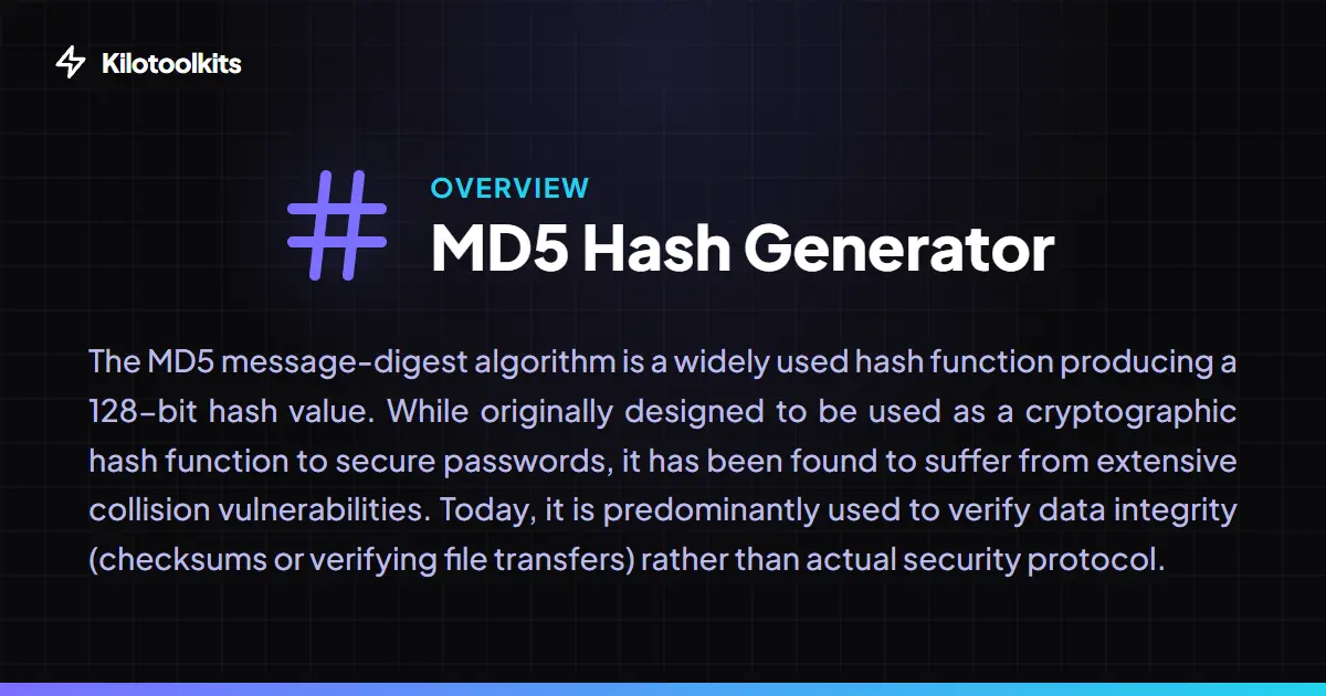 What is the MD5 Hash Generator? - MD5 Hash Generator