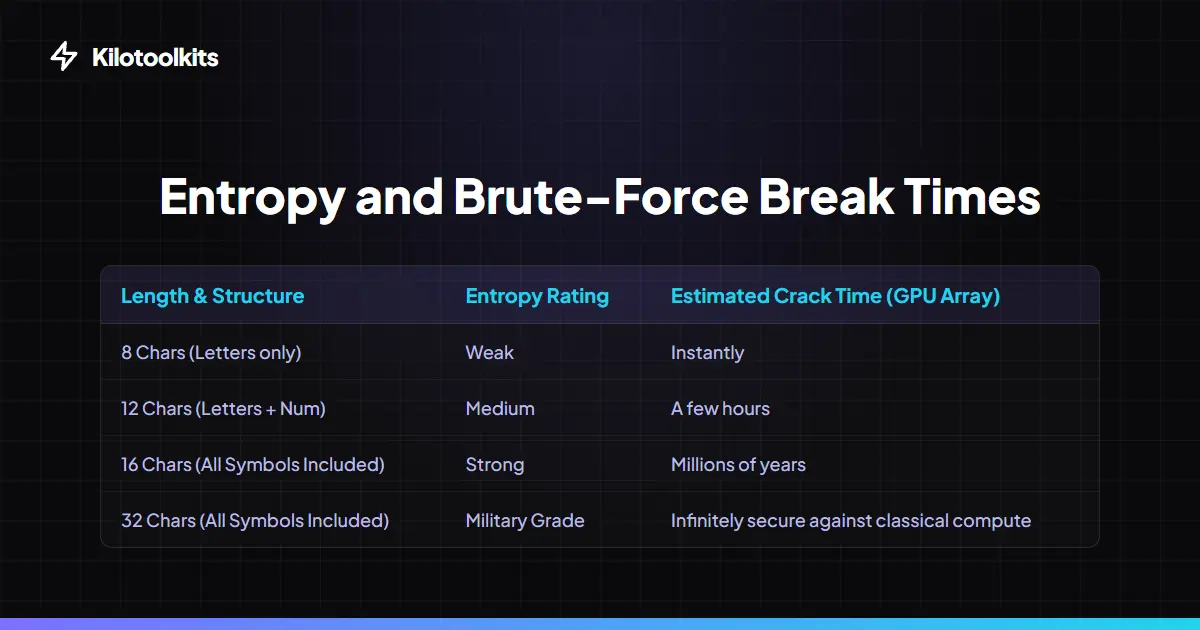 Password Strength Benchmarks - Strong Password Generator