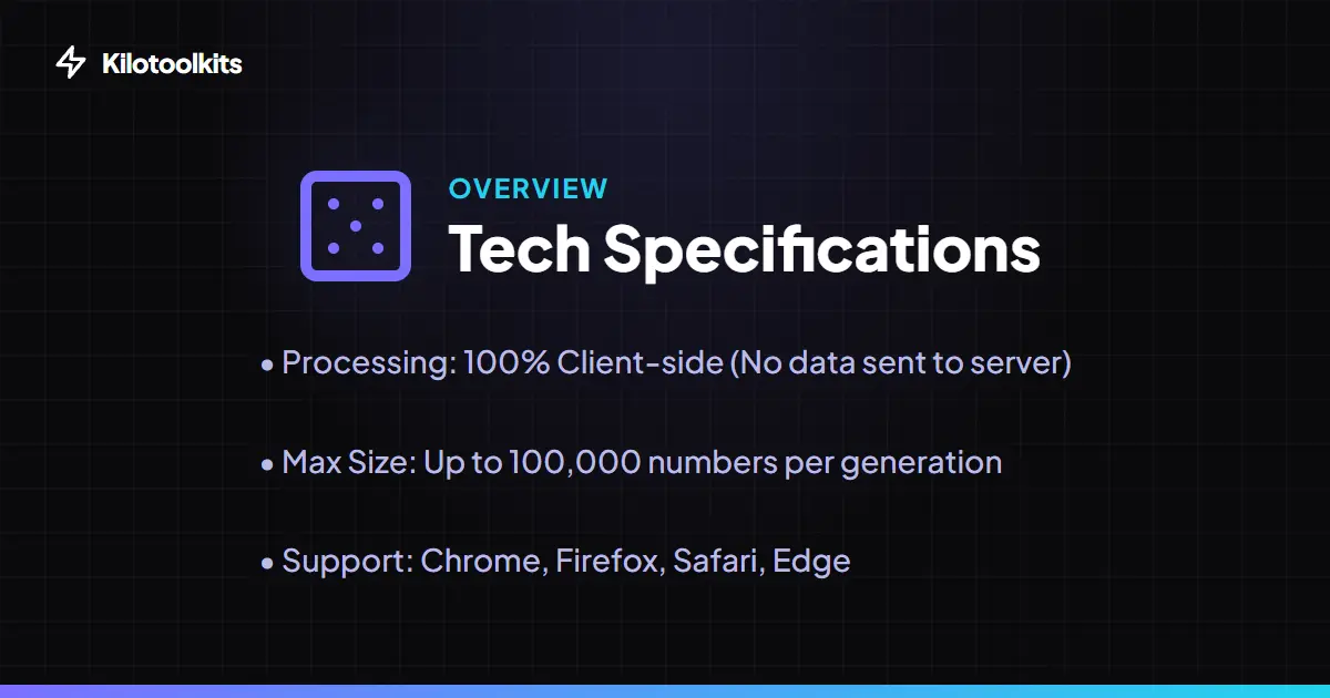 Technical Specifications - Random Number Generator