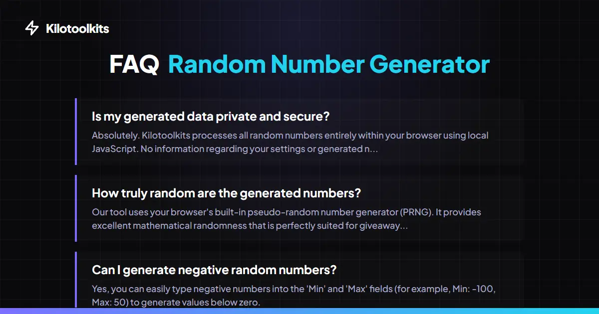 Frequently Asked Questions about Random Number Generator - Random Number Generator
