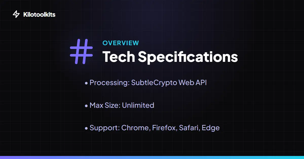 Technical Specifications - SHA-256 Hash Generator
