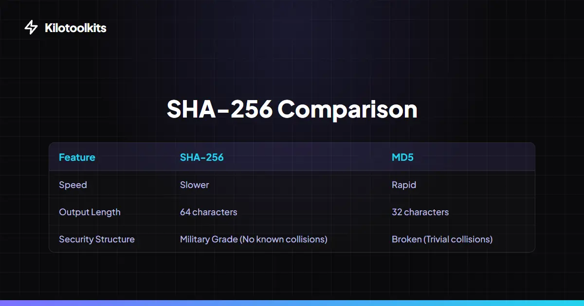 SHA-256 vs. Other Hashing Standards - SHA-256 Hash Generator