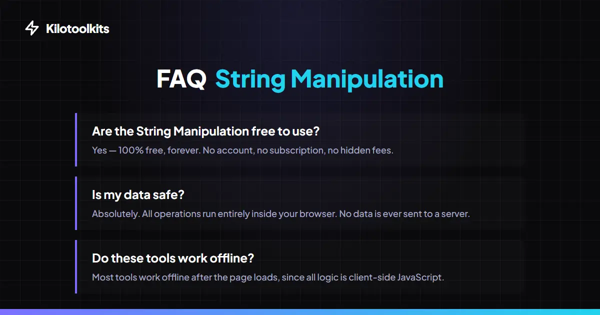 String Manipulation Tools - Frequently Asked Questions about String Manipulation