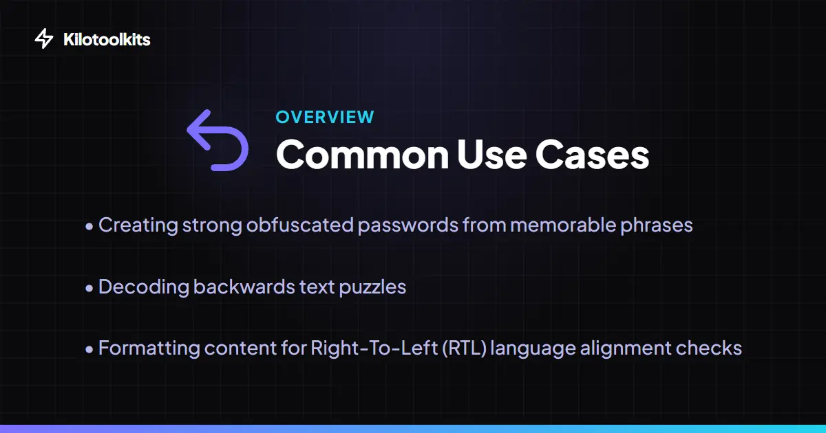 When to use this tool - Text Reverser 
