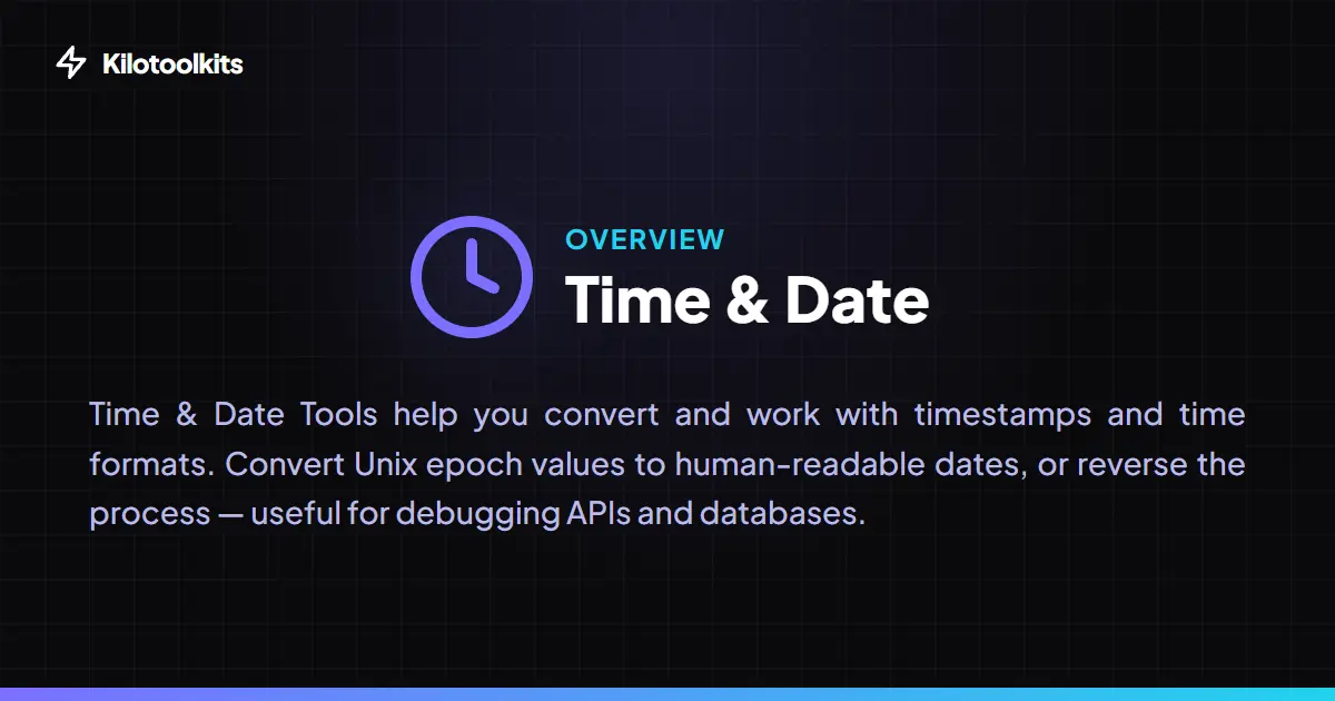 Time and Date Management Tools - What are Kilotoolkit Time & Date Tools?