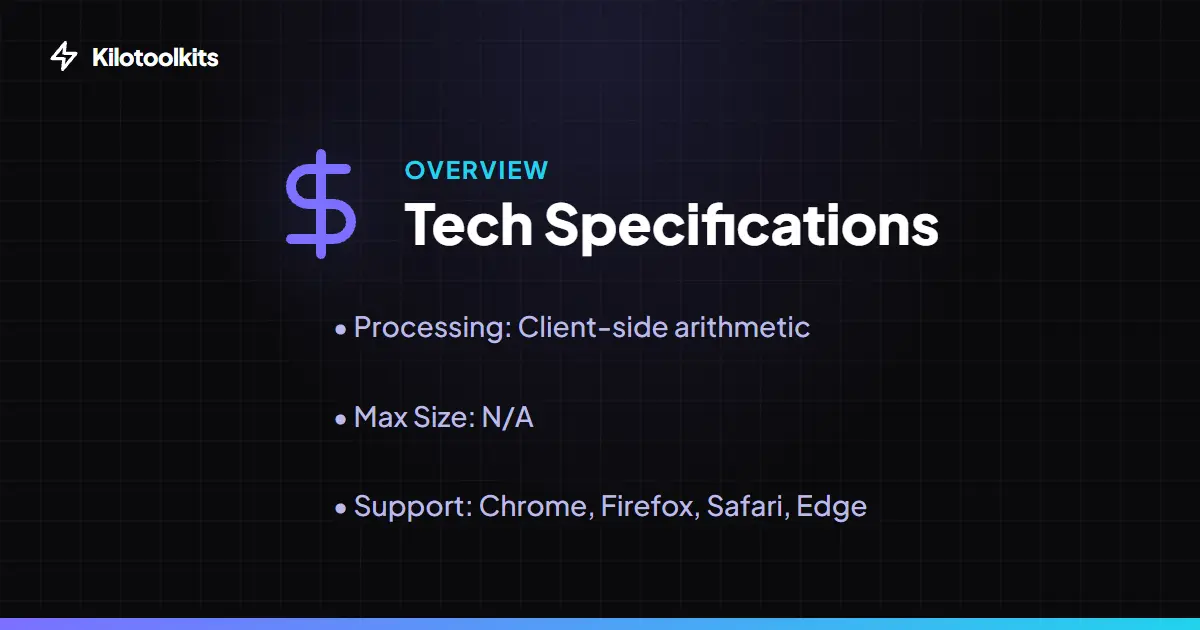 Technical Specifications - Tip Calculator