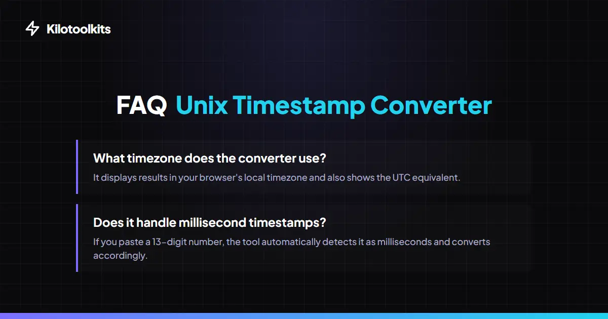 Frequently Asked Questions about Unix Timestamp Converter - Unix Timestamp Converter
