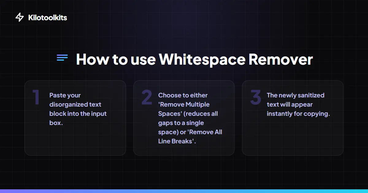 How to Use the Whitespace Remover - Whitespace Remover