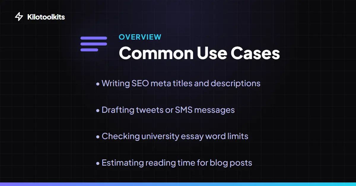 When to use this tool - Word Counter